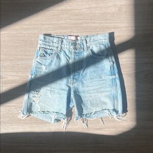 REVICE Light Blue Distressed Jean Shorts